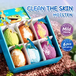 Dinosaur Egg Scented Bath Bomb Set (6-Piece) - Body Cleansing Bath Salts