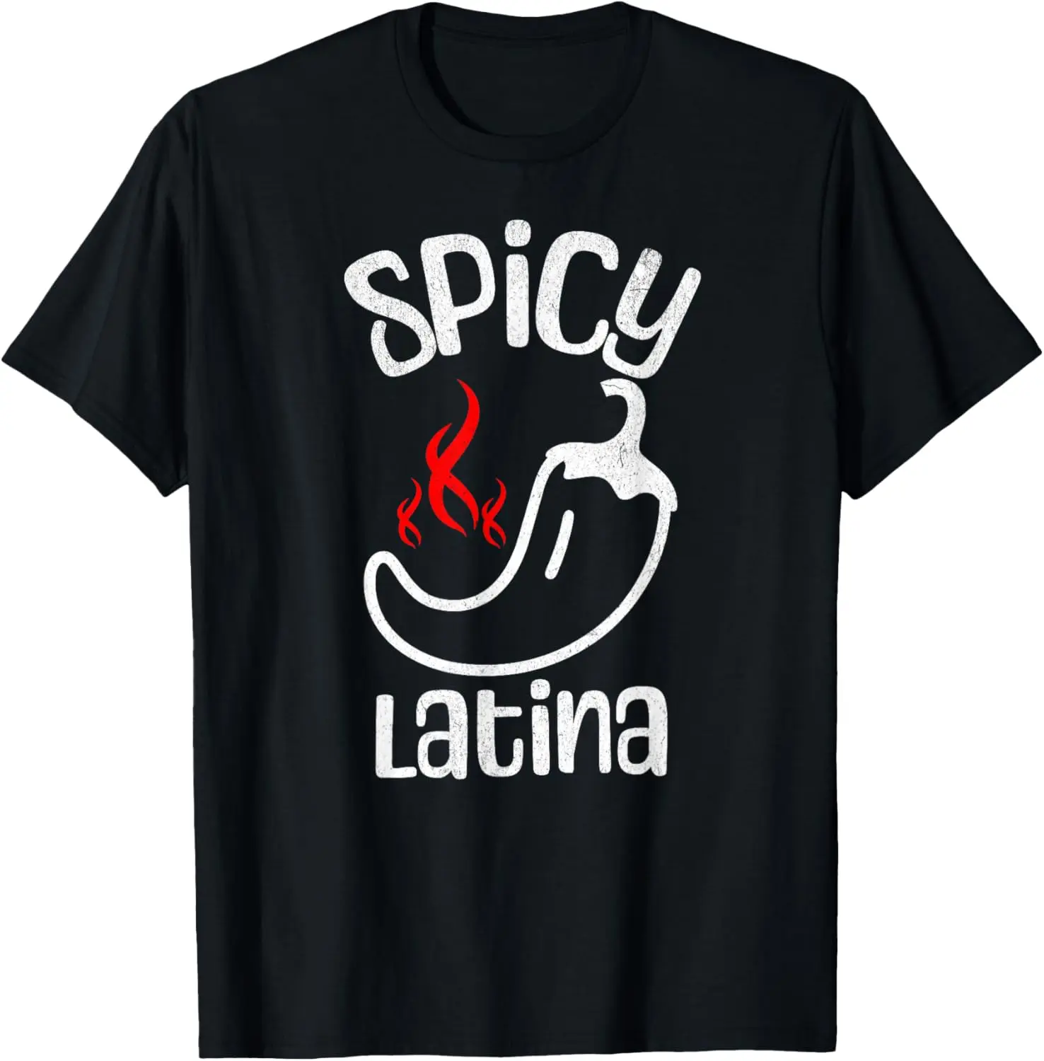Women's Spicy Chili Pepper Graphic T-Shirt - 100% Cotton Vintage Tee with a Casual Fit and Playful Humor, Tshirt, Distressed Look, Chili Theme, Clothes, Shortsleeve, Top, Everyday, Streetwear, Round Neck, Lady, Cute, Chili Print
