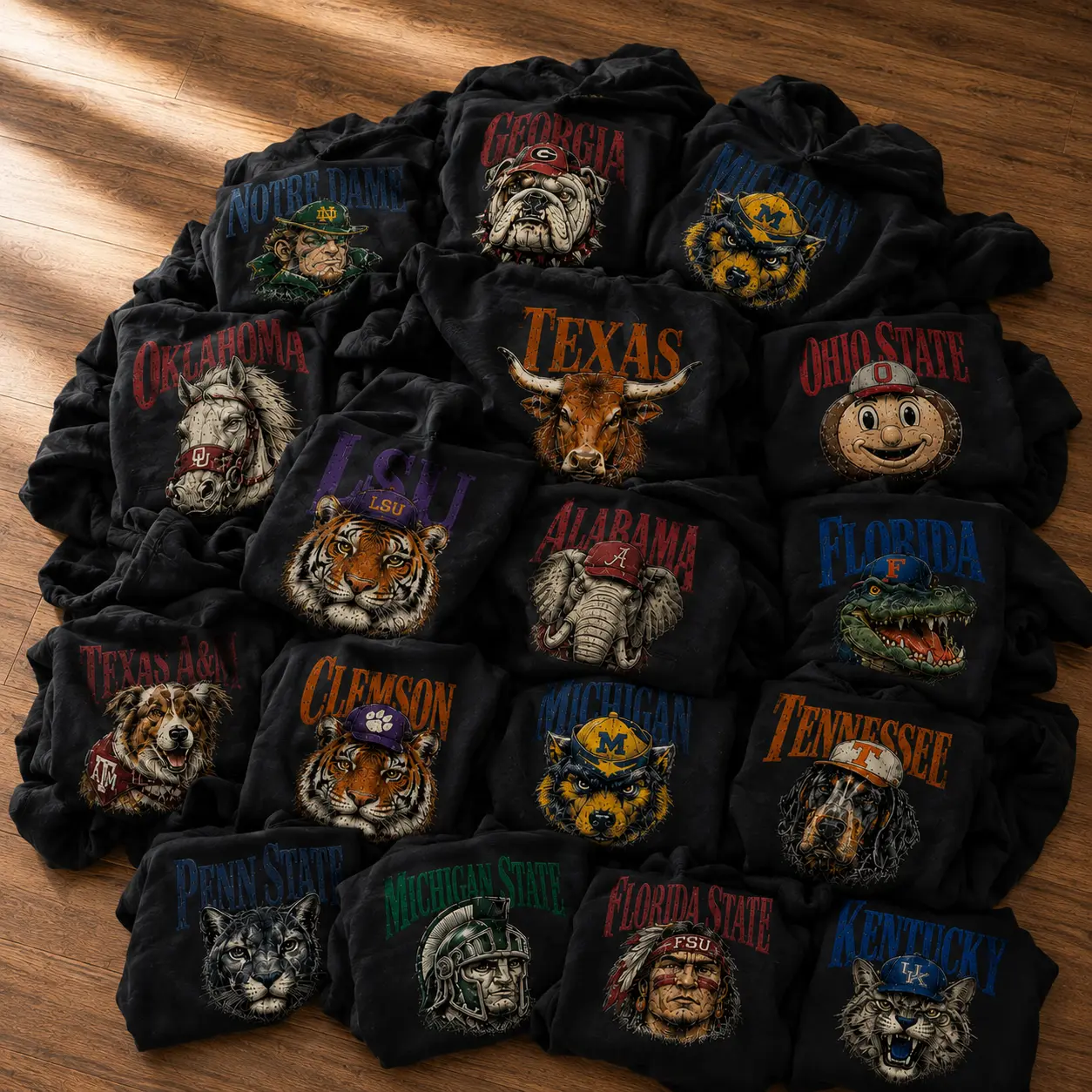 Vintage University Mascot Hoodie, Retro Collegiate Animal Portrait Sweatshirt, Distressed College Sports Pullover, Classic Varsity Campus Fan Gift, Black Color Unisex Hoodie