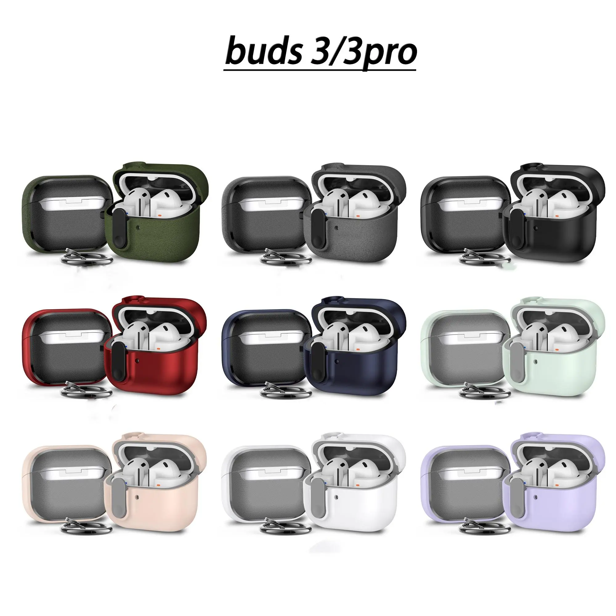 High Tech Anti-Drop Snap Lock Cover for Samsung Galaxy Buds 3/3 Pro Wireless Earbuds, Compatible with Galaxy Buds 2/2 Pro/Live/FE Bluetooth-compatible Headphones, Earbuds Gift