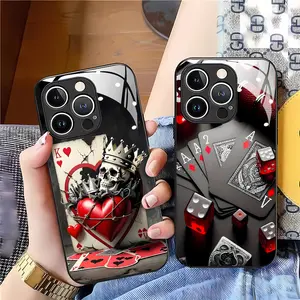 Handsome Poker A Pattern hd Glass phone case applicable for iPhone 16ProMax 15 14 13 12 11 Plus cases fully wrapped edges drop resistant new style protective case urban sophisticated phone case high-end feel nic natalie reynolds mosnovo