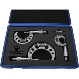 Value Collection Precision Measuring Mechanical Outside Micrometers Set - 3 Pc, 0.01 mm Graduation, Ratchet Stop Thimble, Steel Measuring Face, 105-33-10 (Includes 3 Pc Set for Automotive & Motorcycle Car Repair Diagnostic Tools)