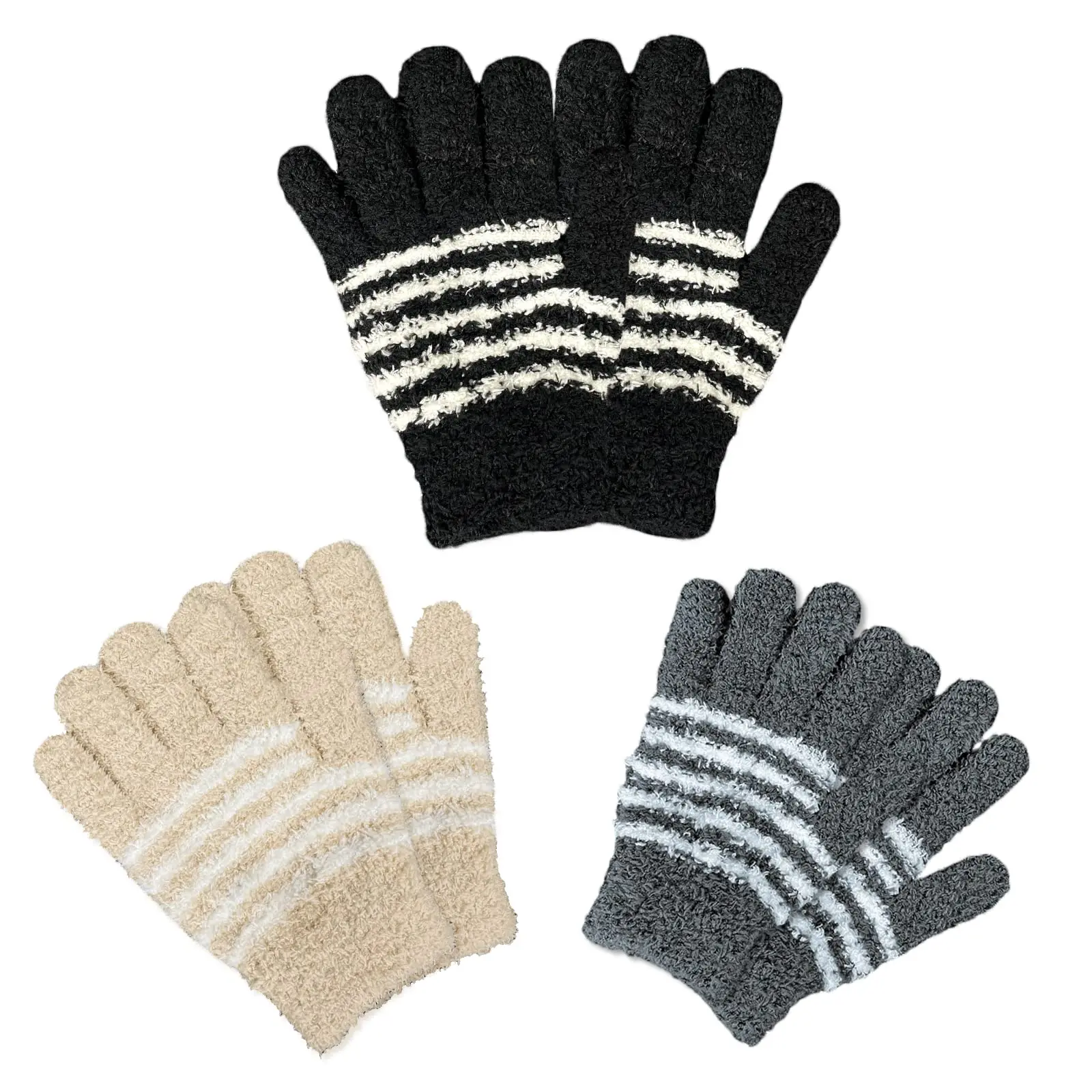 EvridWear Kids' Unisex Fluffy Microfiber Mittens, Warm Winter Wear with a Stretchy Comfortable Fit for Cold Days