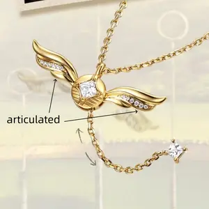 Magic Academy Cartoon Anime Golden Snitch Openable Necklace Clavicle Chain Gift Accessory Pendant Necklace for Women