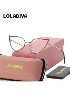 LOLADIVA 1 Piece Unisex Cool Looking Full Frame Sunglasses Showcasing Personality Cat Eye Frame Sunglasses UV400
