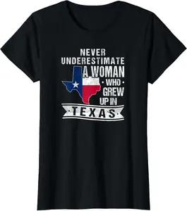 100% Cotton Unisex Texas Flag Map Vintage Texas Girl T-Shirt