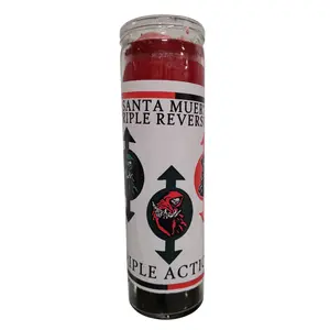 Santa Muerte Triple Reversible Veladora Preparada / Holy Death Triple Reversible Prepared Candle