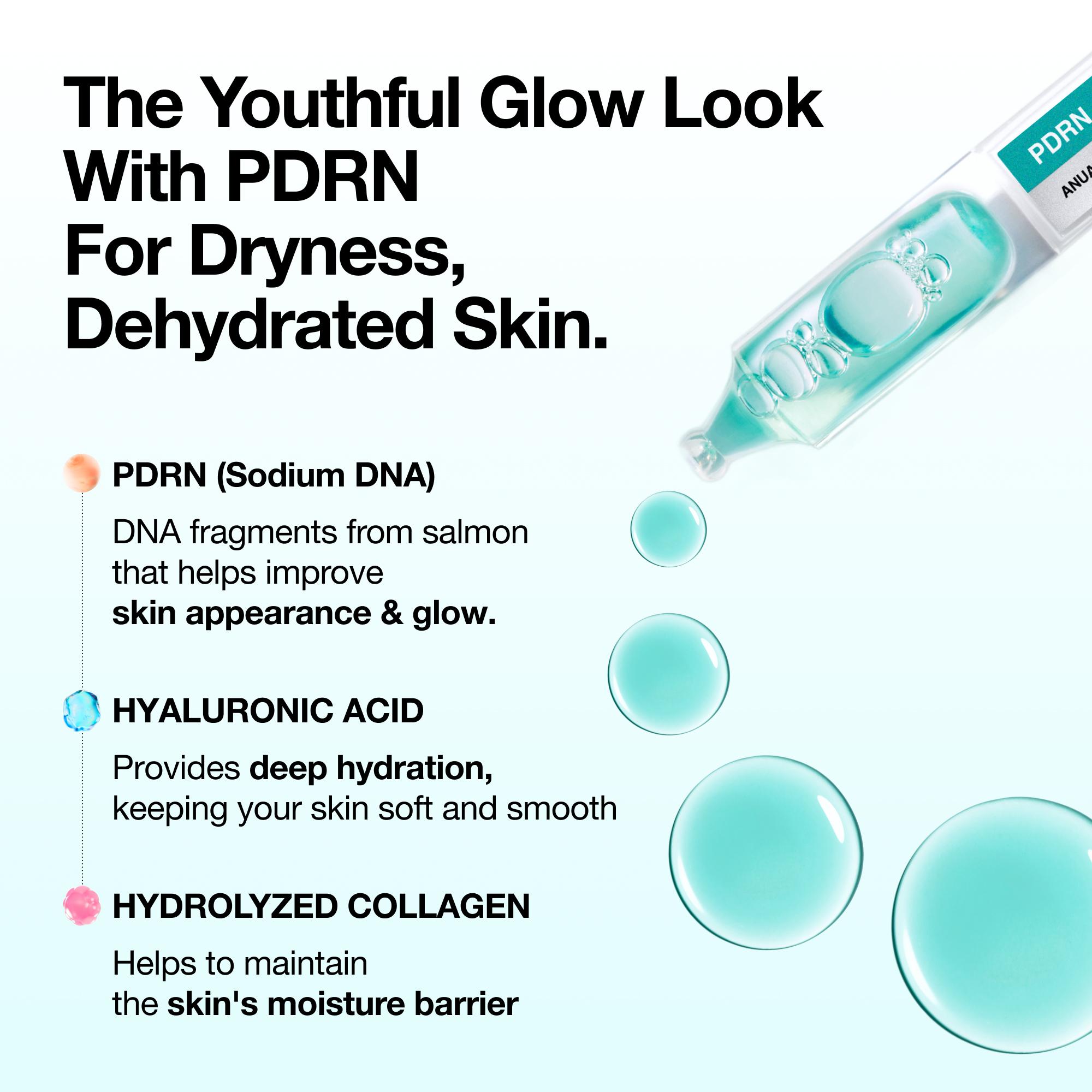 [Anua] PDRN Hyaluronic Acid Capsule 100 One Day Serum (1mL*10ea) | Hyaluronicacid, Radiant Plumping Serum, Korean skincare, Facial serum Lightweight Moisture