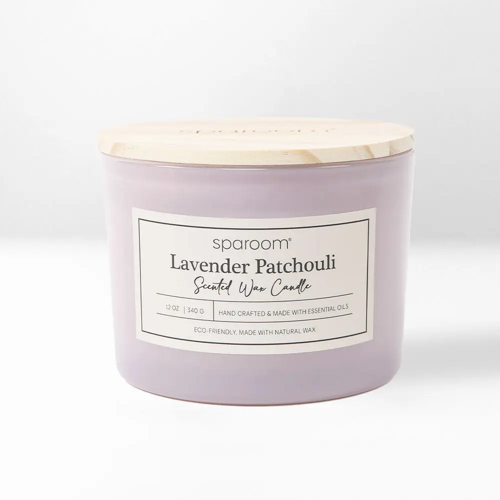 Lavender Patchouli Candle - Elegant Floral Design with Lavender and Patchouli Fragrances