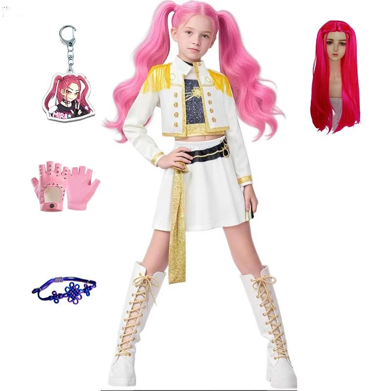 2026 Halloween Costume de Cosplay du film anime HUNTR/X KPOP, chasseurs de demons, Zoey Rumi Mira, uniforme de jeu de rôle Gifts