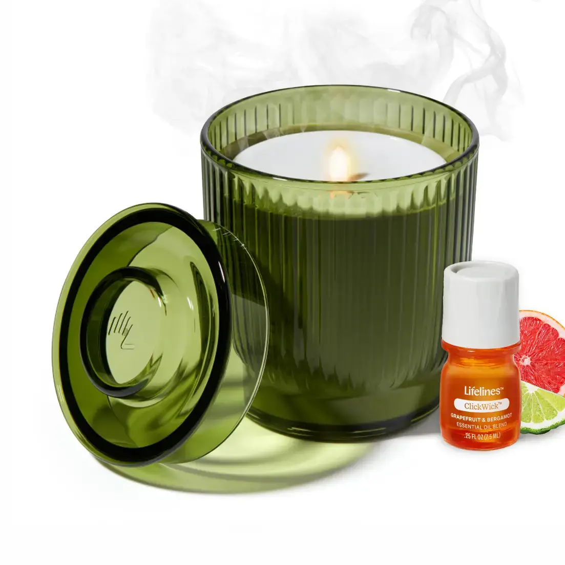 Lifelines | Flameless Candle Diffuser Olive Green Ribbed