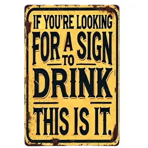 Vintage Humorous Drinking Tips Metal Sign 12x8 Inch Rustic Aluminum Wall Decor with Bold Black Lettering Perfect for Bar Kitchen Living Room Office Ideal Gift for Beer Enthusiasts