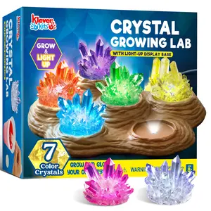 Klever Kits Crystal Growing Lab with Light-Up Base - 7 Color Crystal Growing Kit for Kids Ages 8-12, Educational Science Toys, Birthday Gift for Boys and Girls