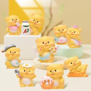 Cute Butter Bear Blind Box Gift Set, Perfect Birthday Present for Girls & Friends, Practical Desk Decorative Figurine Handmade Toy