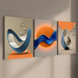 3 count wooden frame canvas, Canvas Prints, fashionable geometric design poster, modern abstract art decoration, exquisite family poster, suitable for living room corridor wall, Wall Art Painting, HD inkjet printing, waterproof art