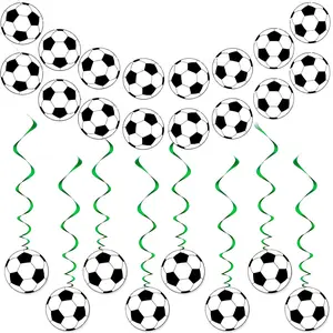 Soccer Party Decorations Soccer Banner Garland Soccer Hanging Swirls Birthday Party Supplies for Kids Football Sport Theme