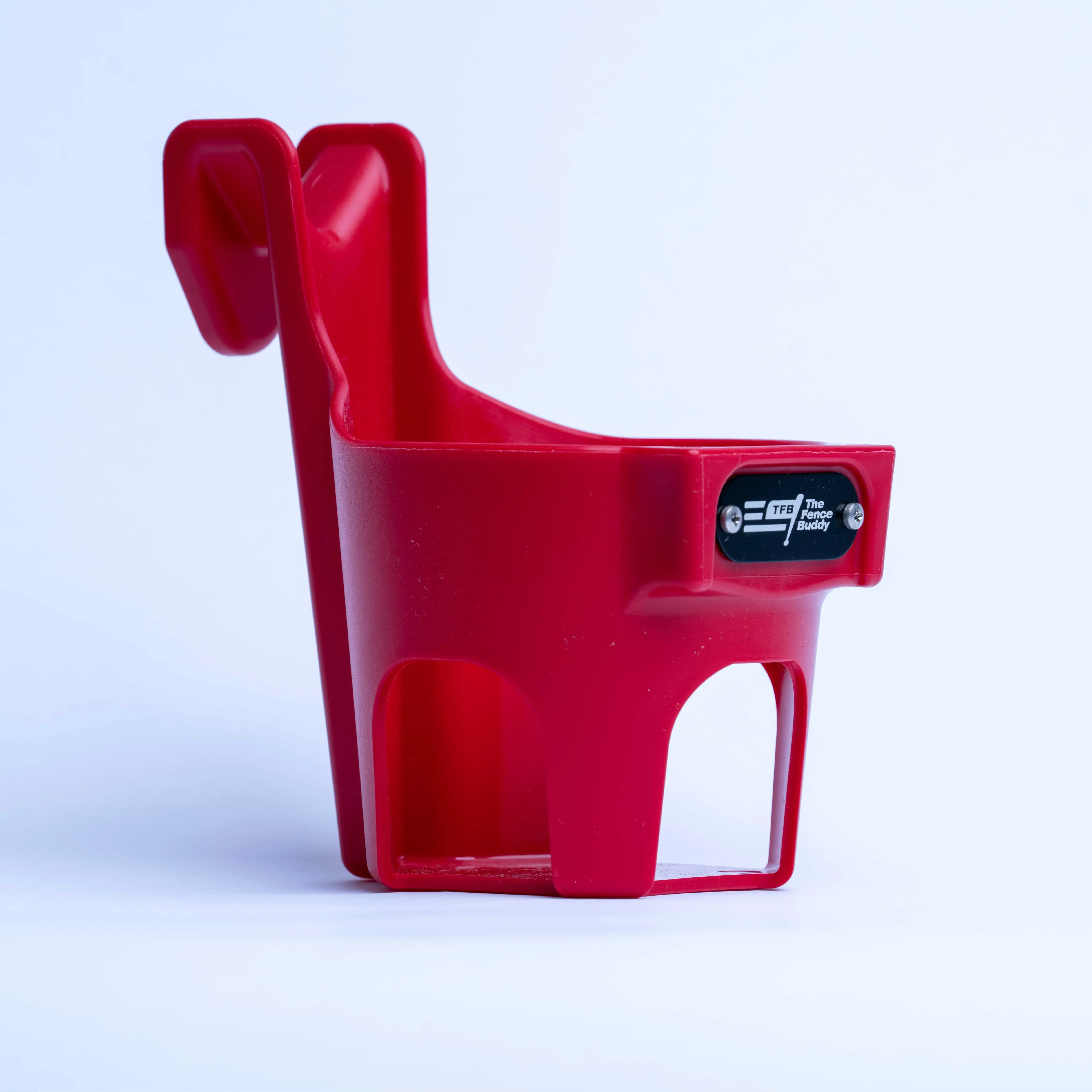 The Fence Buddy in Red - Hanging Bottle Holder - Fence Bottle Holder for Baseball Dugout Drink Organizer