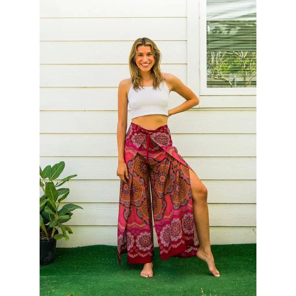 Pink Celestial Mandala  Palazzo Wrap Pants