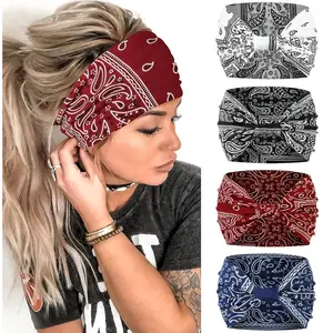 6 Pack Headbands for Men Women Sweat Resistant Workout Yoga Running Sports Boho Fashion Hair Wrap, Wide Headhand Yoga Workout Head Bands Hair Acessories Band Daily Use, Hair accessory