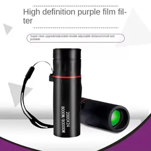 Gift Essential 2000X24 Mini Monocular Telescope Waterproof Focus Optics with Clip for Adults Ideal for Sporting Events Concerts Camping Travel Black