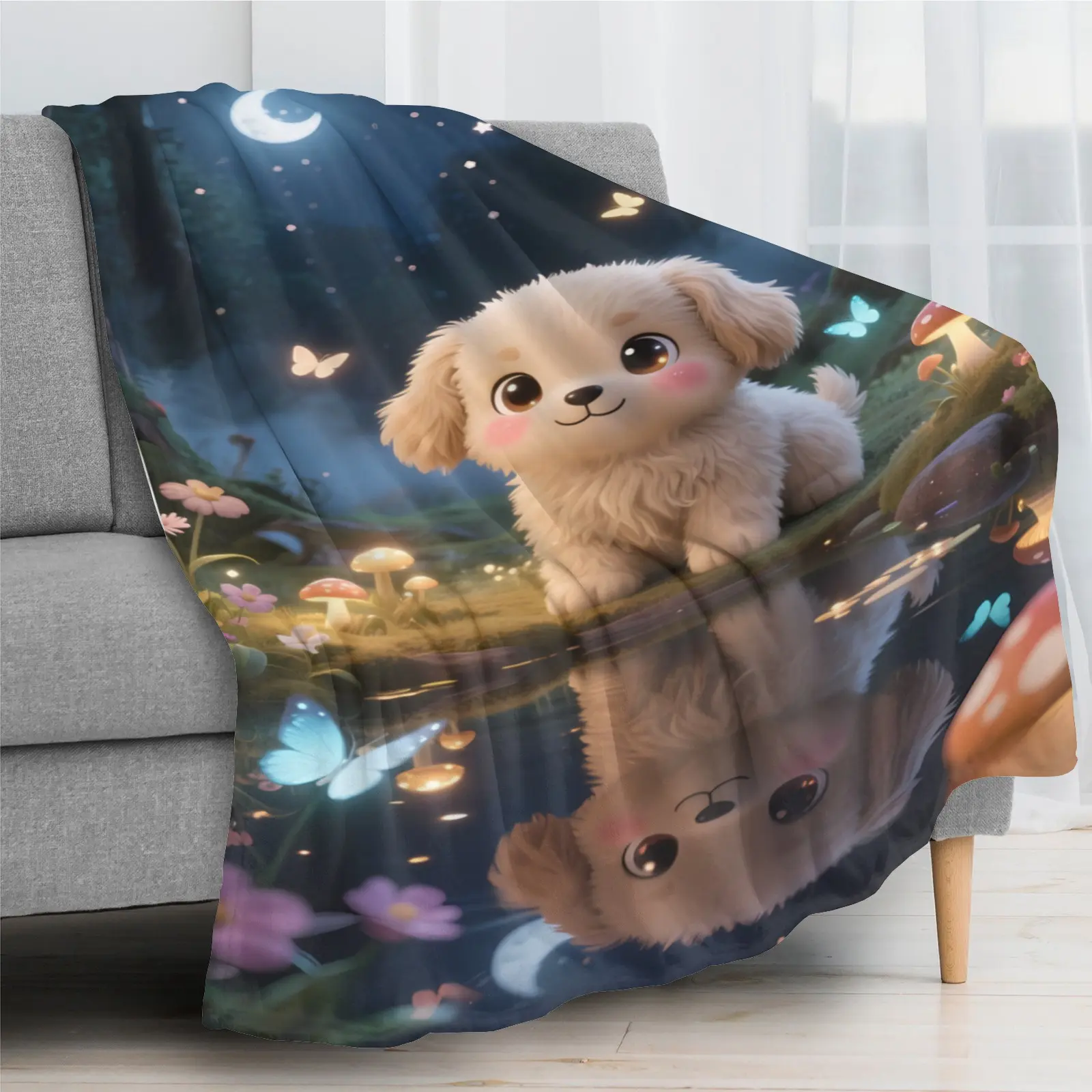 Classic Anti-Wrinkle Print Soft Flannel Bedding Blanket - 152cm x 203.2cm, Home Use Soft Home Textile Furnishing