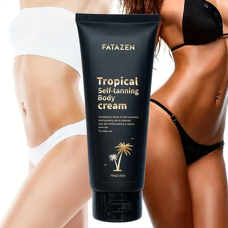 Fatazen 100g Natural Plant Extract Self-Tanning Cream, Tanning Balm, Sunless Tanning, Even Pigmentation, No Streaks, Creates Natural Bronze, Easy Application, Ideal for Tanning Enthusiasts