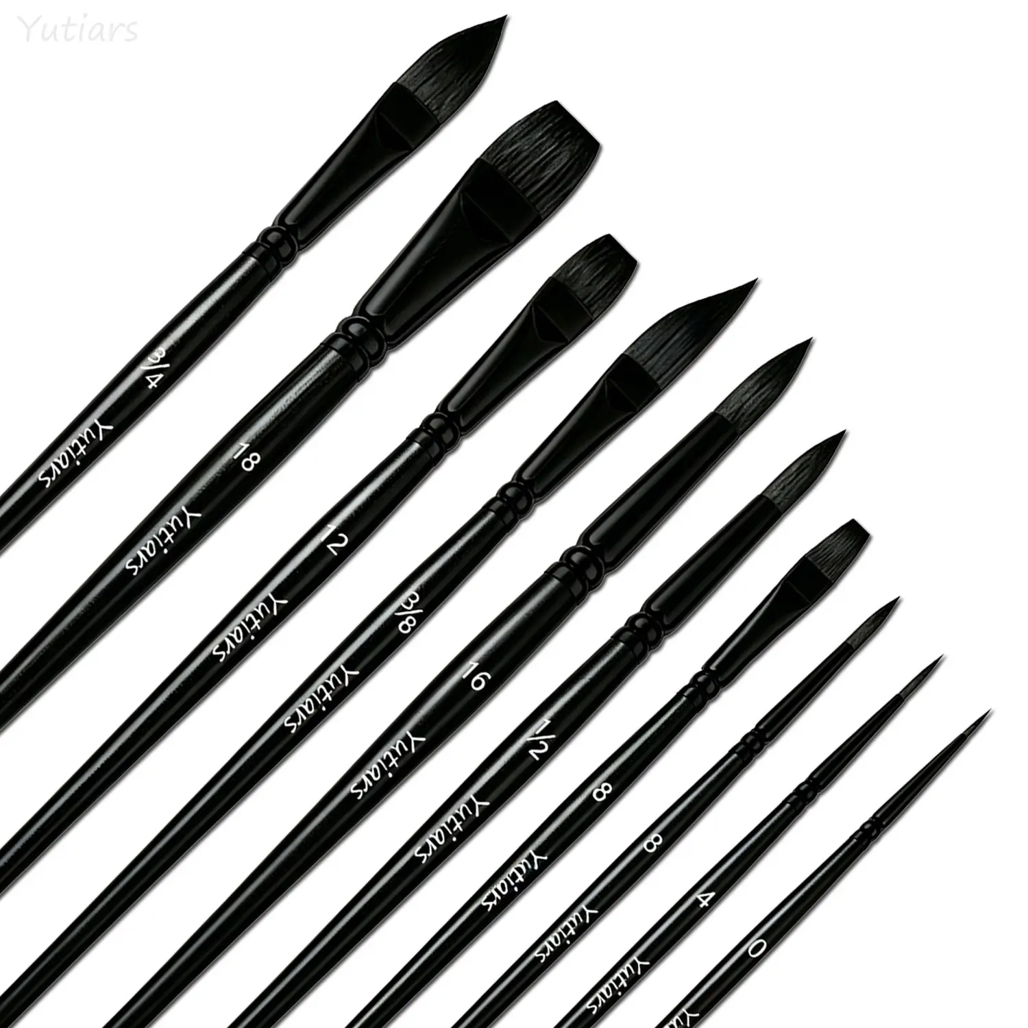 10Pcs Flat Nylon Art Brushes, Premium Sturdy Nylon Bristles, Multipurpose Painting Tools for Watercolor, Oil and Acrylic, Great for Beginners & Art Lovers, Detail Paint Brushes, Multifunctional Paint Brush, Craft Tool, Painter Tool