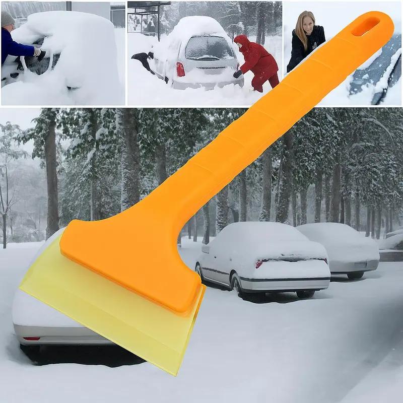 2 PC Winter Snow Removal Tools Set - Multi-Functional Snow Shovel, Ice Scraper & Car Windshield Cleaner - Scratch-Free Glass & Wall Cleaning for Outdoor, Patio, Kitchen & Vehicle Use