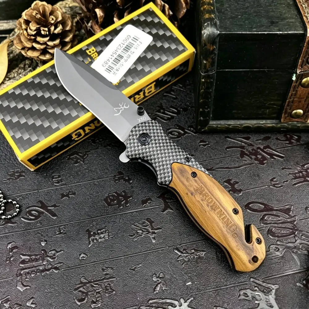 x50 Multi-Purpose Pocket Folding Knife with 5Cr13Mov Blade and G10 Handle—Outdoor Camping, Survival, EDC, Cutting, Exploration, Rescue, Mountaineering, Hiking, and Fishing Tool, Durable Outdoor Tool, Stainless Steel Blade, Camping Knives
