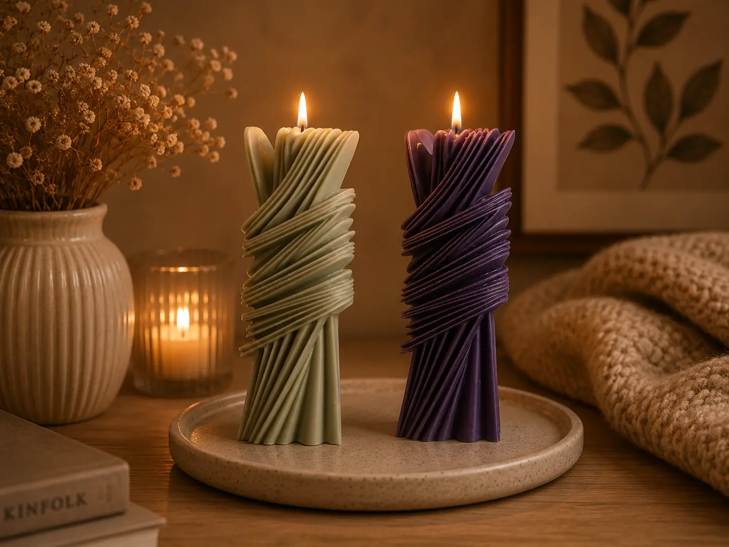 Modern Geometric Pillar Candle 7x2.5 inches Modern Geometric Pillar Candle 7x2.5 inches