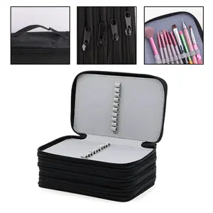 1pc Four-Layer Pen Case 72-Hole Nail Tool Organizer, Multi-Purpose Manicure Brush Holder, Large Capacity Storage Bag