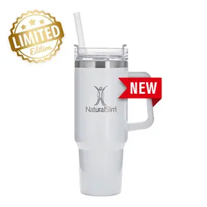 NaturalSlim®️ Tumbler (White) - 40 oz Stainless Steel Insulated Water Bottle Portable Vacuum Flask Mug