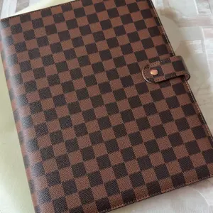 DAILY RITMO 3 Ring Checkered Binder Letter - PU Leather 1 inch with 8.5 x 11 Inch Loose Leaf Note Paper