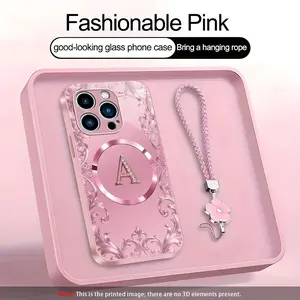 Suitable for [iPhone 15 Pro Max] high-end MagSafe phone case，Each of the 26 letters has its own unique characteristics, Includes a complimentary lanyard and magnetic ring—highly practical. YM99