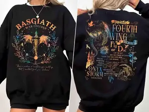 Fourth Wing Sweatshirt - Hoodie, Basgiath War College Sweatshirt, Dragon Rider Shirt, Gift For Readers, Xaden Riorson, Fantasy Book Dragon Shirt