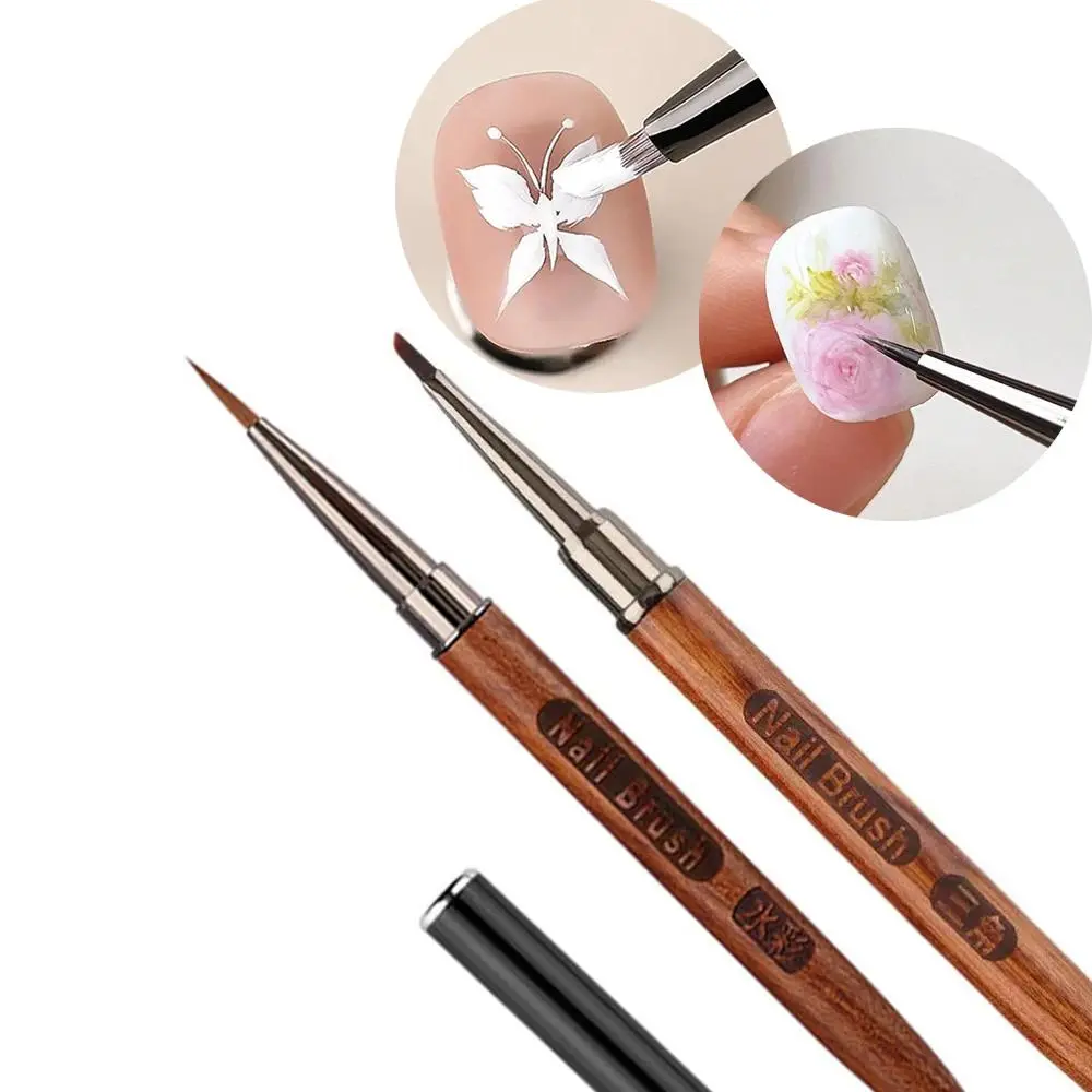 2Pcs Set Nail Brush for Drawing 3D Pattern Precision Triangular Nail Brush for Quick Painting Flower Professional DIY Manicure Brushes Tools