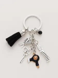 Comb & Scissors Charm Keychain Casual