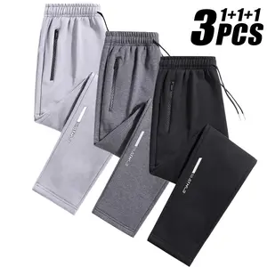 3-Pack Men's Sport Pants, Ice Silk & Breathable, Regular Fit, Fashionable for Sports, Outdoor Activities, Gym & Running