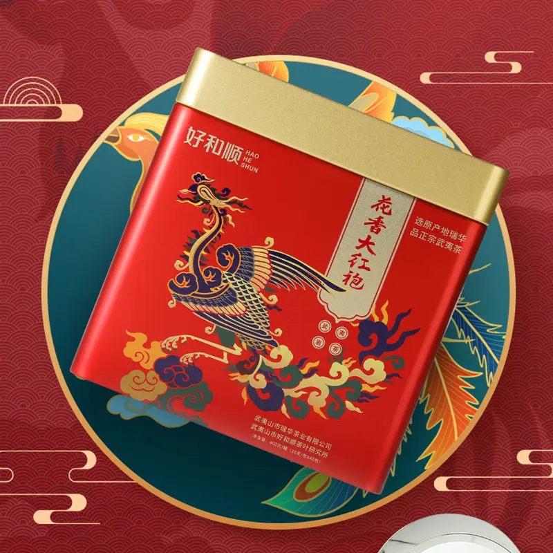 Premium Floral Aroma Da Hong Pao Oolong Rock Tea Beverage - Antibacterial, Rich Fragrance, Smooth Taste, 14.1oz Tin Can