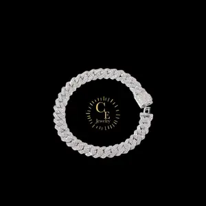 CE Jewelry Iced Out CZ Cuban Link Bracelet Hip Hop Jewelry Rhodium Plated for Men 6MM 7inch-8inch