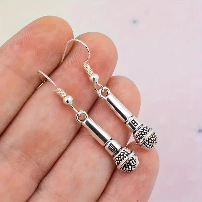 Microphone Earrings Cute singing Style music Mic Shape Earrings For Women