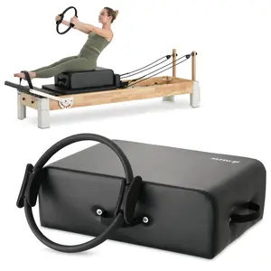 PAETA Pilates Box for Reformer with Ring, Pilates Accessories for Core Strength, Balance & Flexibility, Home & Studio Pilates Equipment