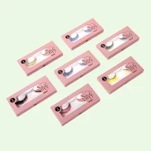 Sublime Paris Value Pack 7 Pairs of Colorful False Lashes Bold Density Ultra C-Curl Dramatic Volume Red-Noir Design Reusable Cruelty-Free Eyelashes Makeup Cosmetic