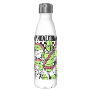 Star Wars: The Mandalorian Grogu Checkers Stainless Steel Water Bottle