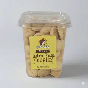 Buc-ee's Lemon Crisps Cookies - Factory-Packaged Crisps & Puffed Snacks, Tangy Lemon Flavor Treat for Casual Outings, All Ages On-the-Go or Home Snack