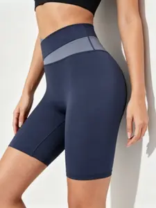 Women's Cross Waist Yoga Bike Shorts, High Waisted Tummy Control Butt Lifting, Gym Running Sports Short Pants, Comfortable and Stylish