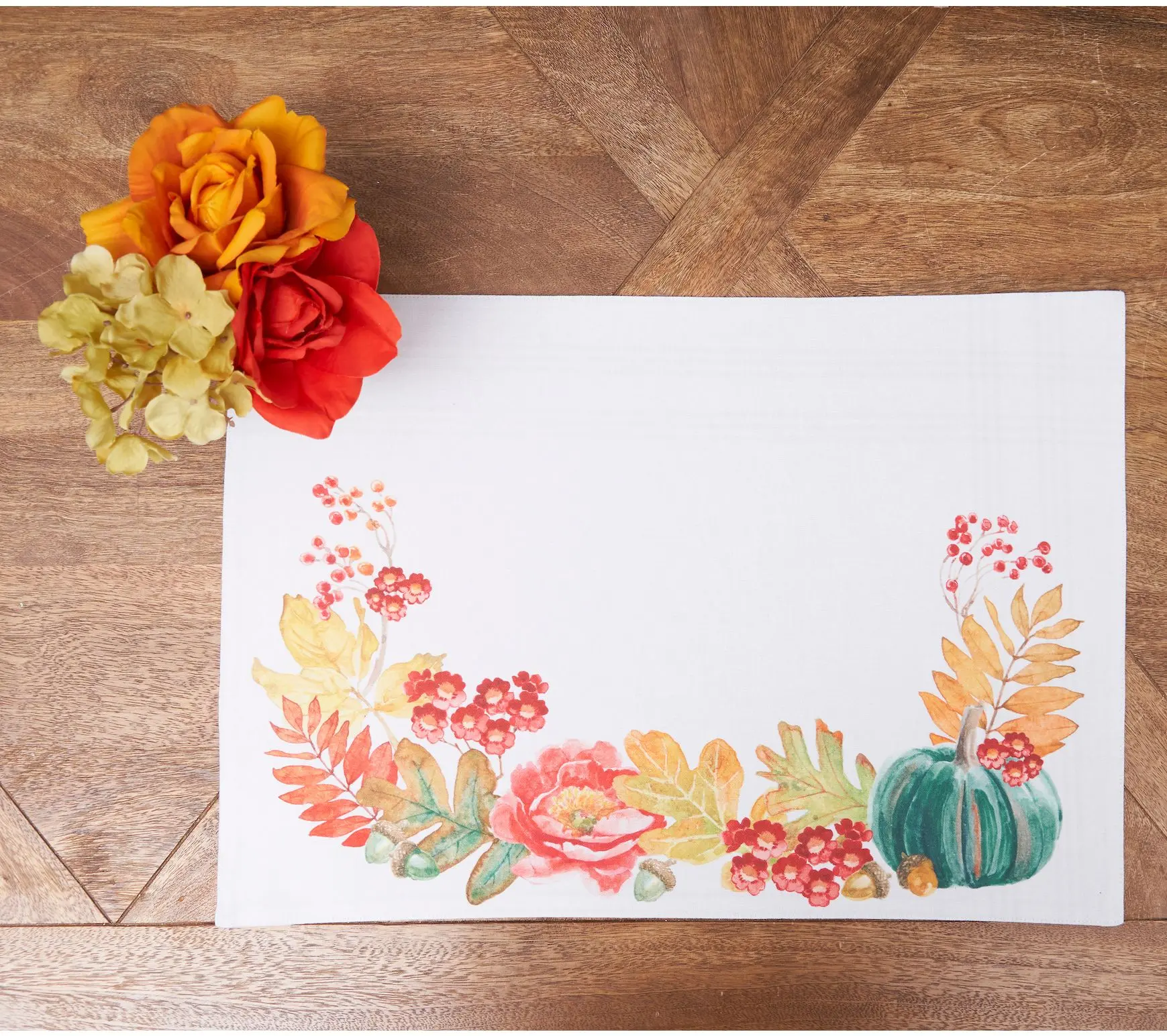 Harvest Teal Pumpkin Placemat Set of 6 by Valerie