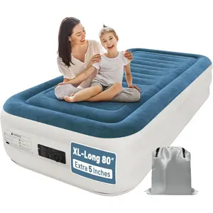 Twin Air Mattress with Built-in Pump,Fast & Easy Inflation/Deflation Inflatable Mattress, Foldable Blow Up Mattress with Storage Bag, Inflatable Bed  Home, Camping & Guests