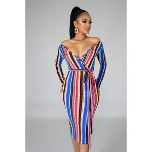 Color Me Bad Multi-Color Wrap Dress
