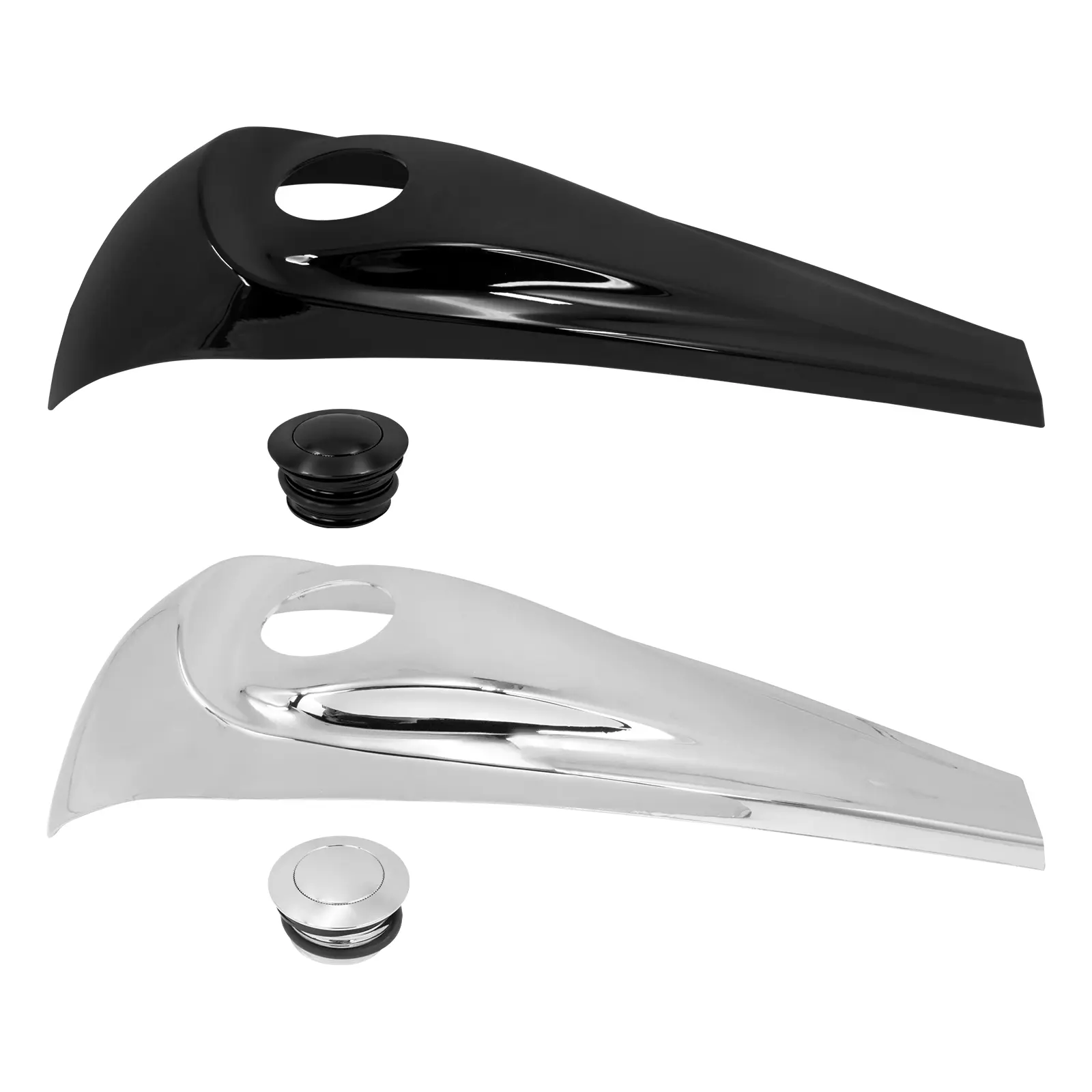 Dash Fuel Console & Gas Tank Cap Cover for 2008-2023 Touring Motorcycles, Chrome-Matte Black Optional Finishes, Scratch-Resistant Direct Replacement Fuel Tank Mod Parts